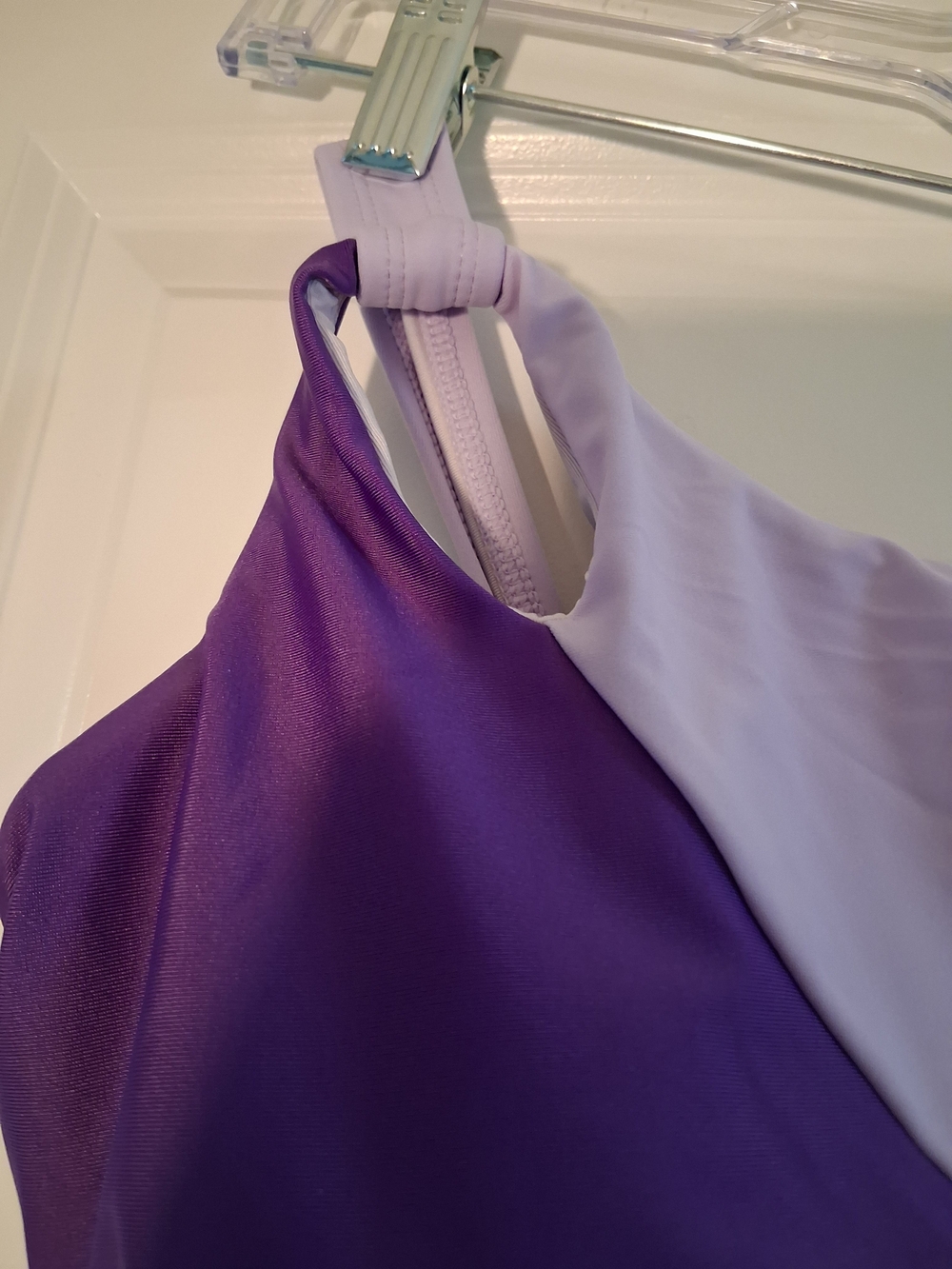 CUPSHE Purple Two-Tone One-Shoulder One Piece Swimsuit - Picture 3 of 8
